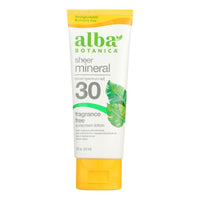 Alba Botanica - Mineral Sunscreen SPF 30 - 3 fl oz